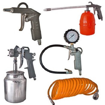 Trusa vopsit-suflat-umflat, 5 piese, pistol de vopsit cu vas inferior, in cutie de carton ABAC, 8973005546 Trusa vopsit-suflat-umflat, 5 piese, pistol de vopsit cu vas inferior, in cutie de carton ABAC, 8973005546
