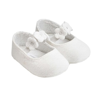 Balerini cu foricele bebe fetita, Mayoral, alb, marimea 19 Balerini cu foricele bebe fetita, Mayoral, alb, marimea 19