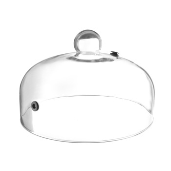 Cloche din sticla cu gaura pentru infuzor, rotund, Hendi, diametru 260x(H)174 mm, poate fi utilizat in combinatie cu infuzorul de fum Cloche din sticla cu gaura pentru infuzor, rotund, Hendi, diametru 260x(H)174 mm, poate fi utilizat in combinatie cu infuzorul de fum