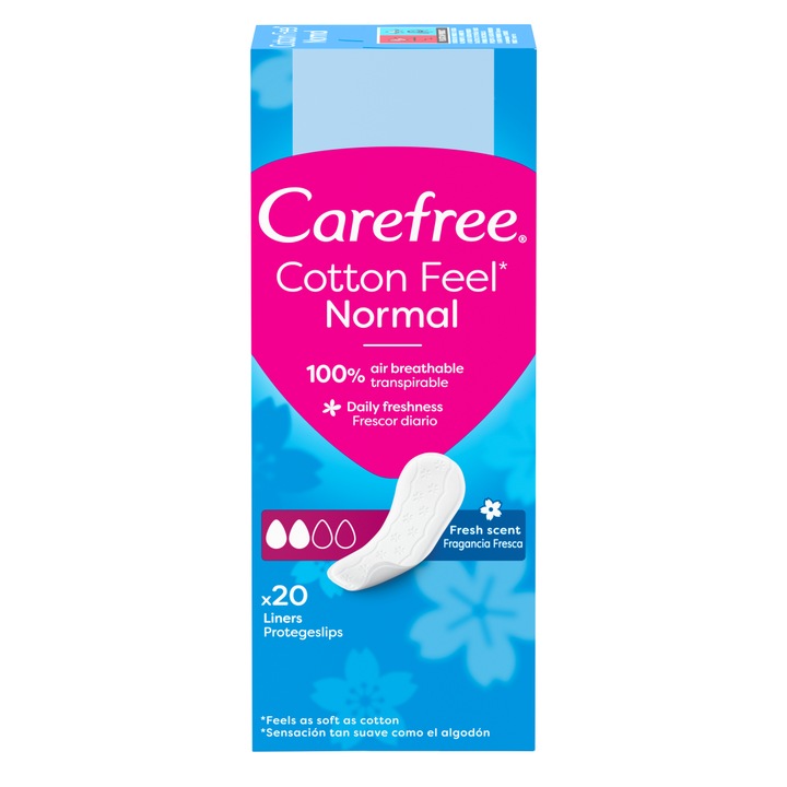 Absorbante zilnice Carefree Panty Liners Cotton, 20 buc