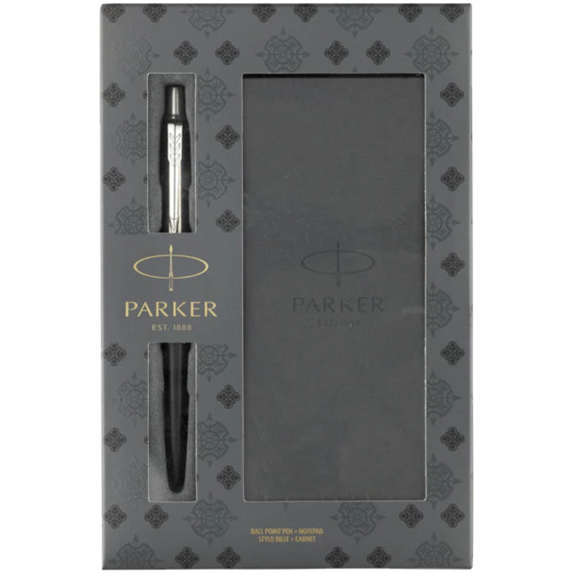 Set Parker Pix Jotter Royal Bond Street Black CT Personalizat prin Gravura Laser cu carnetel si punga