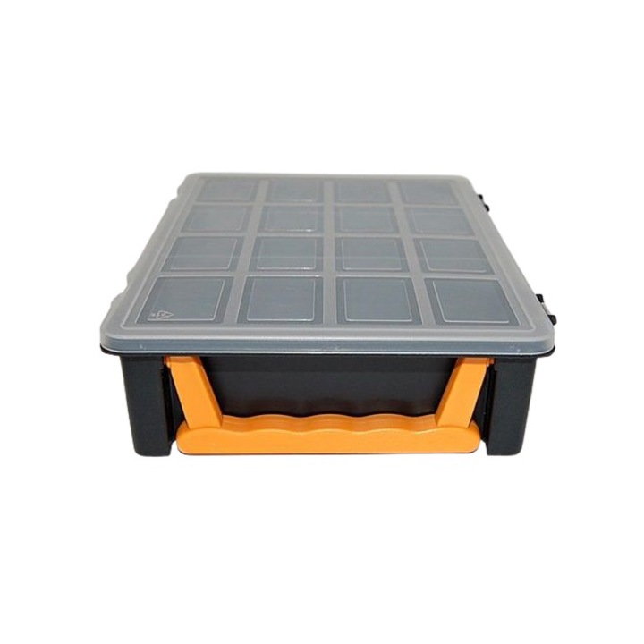 Cutie depozitare ARTPLAST plastic 3 separatoare gri, capac transparent si maner rabatabil 242x188x60mm