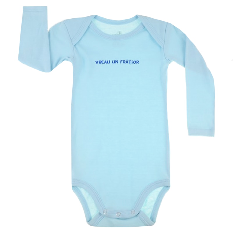 Body cu maneca lunga pentru baieti Pifou Model 6 ML6A2, Albastru, 92 cm
