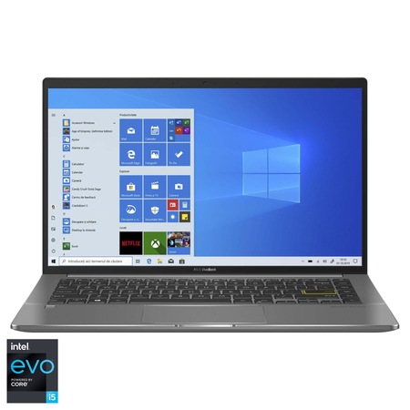 Laptop ultraportabil ASUS VivoBook S14 S435EA cu procesor Intel® Core™ i5-1135G7 pana la 4.20 GHz, 14", Full HD, 8GB, 512GB SSD, Intel® Iris Xe Graphics, Windows 10 Home, Deep Green