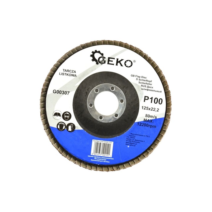 Lamelláris tárcsa 125 mm-es P100, Geko G00307 csiszolásához