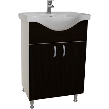 Set baza mobilier + lavoar ceramic Badenmob Seria 001, 60x81x45 cm, Wenge Set baza mobilier + lavoar ceramic Badenmob Seria 001, 60x81x45 cm, Wenge