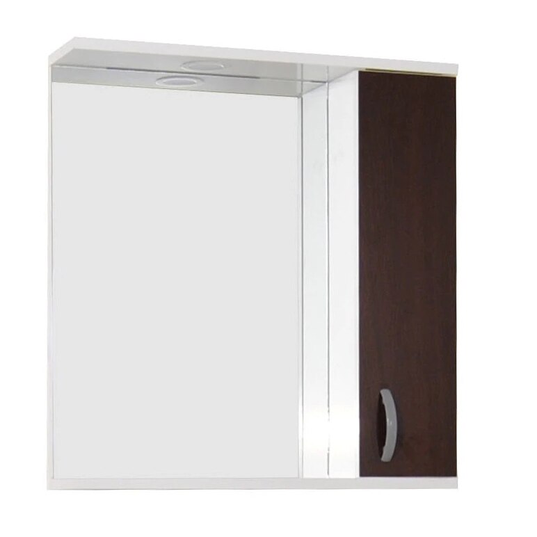 Oglinda cu dulap Badenmob, iluminare LED, 50x60x14 xm, Alb/Wenge