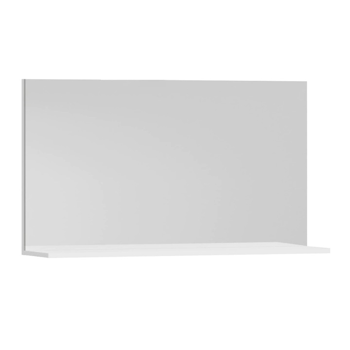 Oglinda cu polita Badenmob Seria 055, 100x68x14 cm, Alb