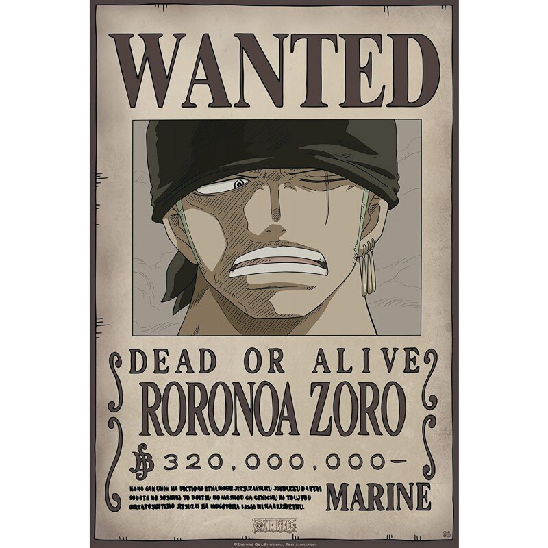 Poster One Piece Wanted Zoro, 52x35cm, Negru - eMAG.ro