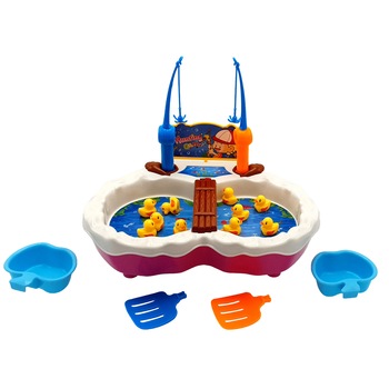 Joc de pescuit magnetic cu muzica, 2 undite, 2 palete si 10 ratuste, +3 ani Joc de pescuit magnetic cu muzica, 2 undite, 2 palete si 10 ratuste, +3 ani