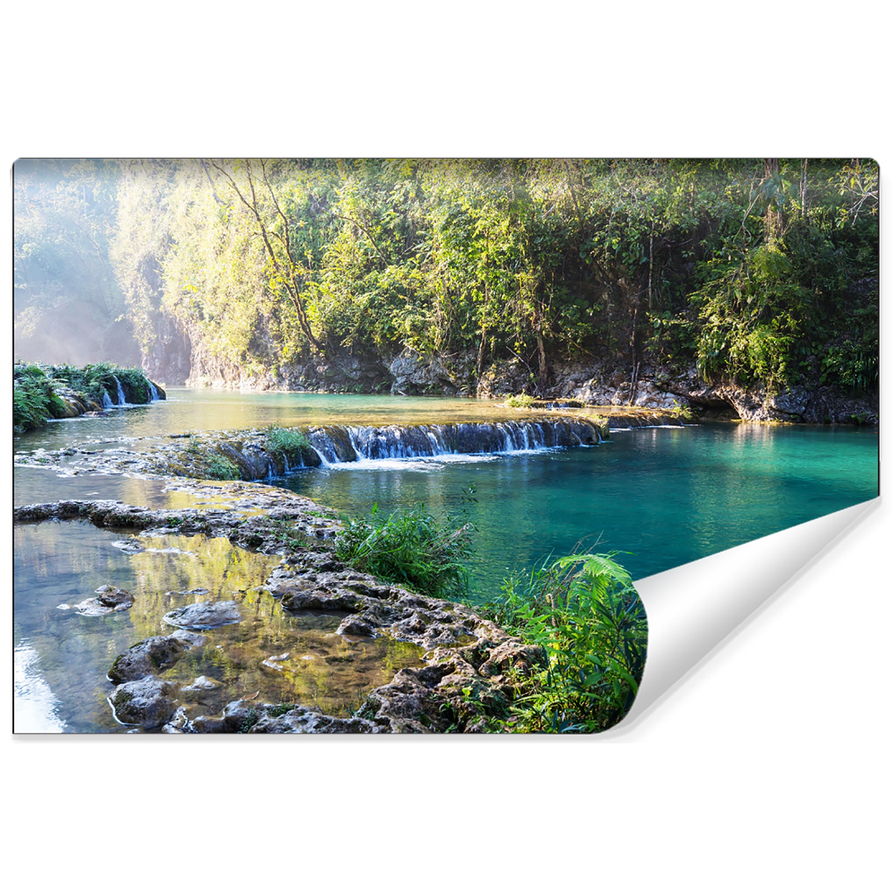 Fototapet Bazine in Guatemala 90cm x 60cm Cascada, Natura, Flori, Vedere,  Decor 