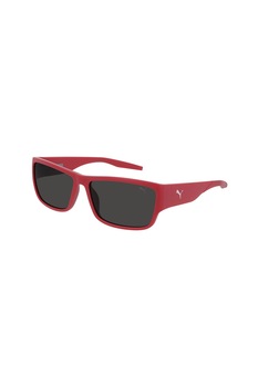 Puma, Ochelari de soare dreptunghiulari cu brate late, Rosu, 60-15-135 Standard Puma, Ochelari de soare dreptunghiulari cu brate late, Rosu, 60-15-135 Standard