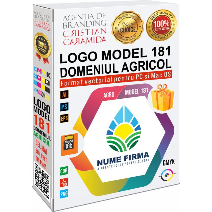 Pachet Logo pentru domeniul Agricol, Model 181, format vectorial, Cristian Caramida