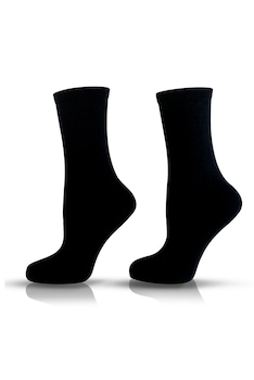 Agiva - Класически дамски чорапи от органичен бамбук Happy Foottopia, Черен