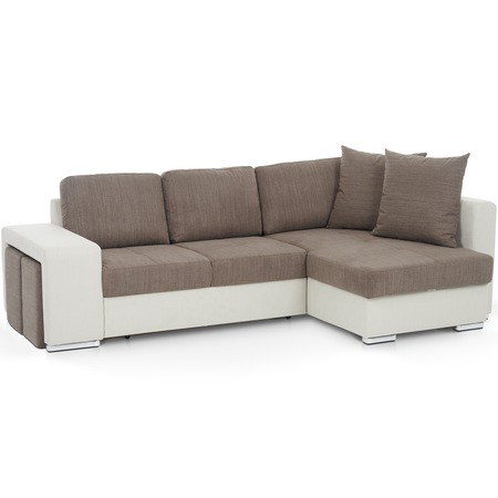 Coltar extensibil Cotta Beyla, 265x158 cm, montaj stanga, stofa Maro Light / Maro Dark