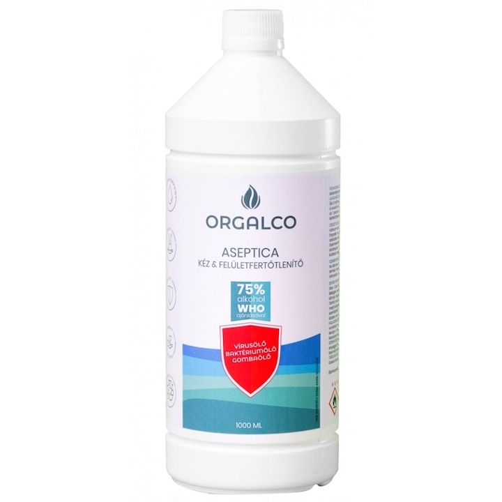 Orgalco Aseptica kéz- és felületfertőtlenítő, 1 literes
