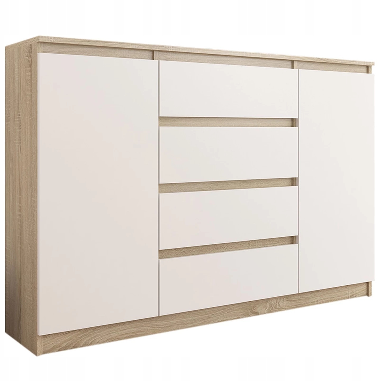 Comoda moderna, PVC, R-140-S4 MIX SONOMA, 98 x 40 x 140 cm