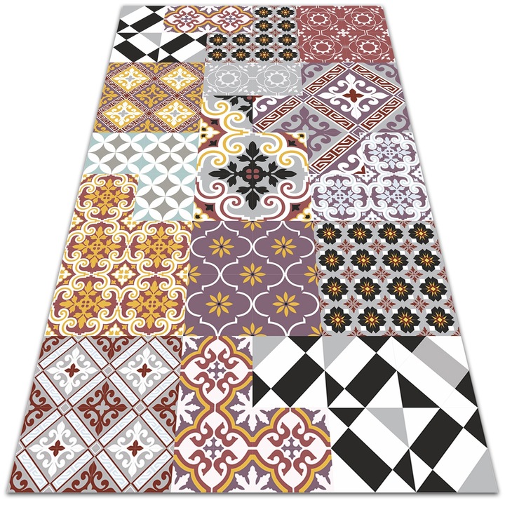 Covor de vinil pentru terasa si balcon, PVC, mozaic, multicolor, dtar-various_pastel, 120x180cm