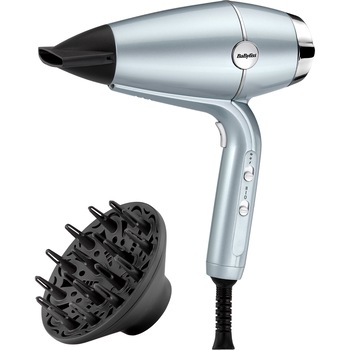 Uscator de par BaByliss Hydro Fusion D773DE , 2100W, 2 viteze, 3 trepte de temperatura, cool shot, difuzor, Tehnologie Ionica cu Plasma, Bleu Uscator de par BaByliss Hydro Fusion D773DE , 2100W, 2 viteze, 3 trepte de temperatura, cool shot, difuzor, Tehnologie Ionica cu Plasma, Bleu