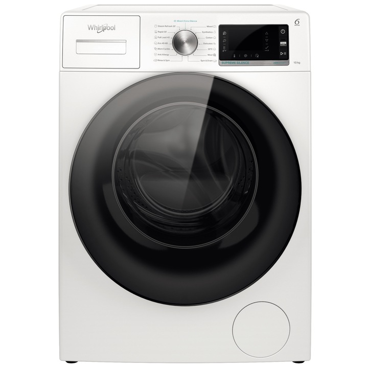 Whirlpool W6 W045WB EE Elöltöltős mosógép, 10kg, 1400 fordulat/perc, 6. Érzék technológia, B energiaosztály, fehér