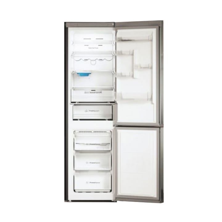 Indesit INFC8 TT33X Kombinált hűtőszekrény, M:189cm, 295L, Érintőkijelző, NoFrost, FreshSpace +, Multiflow, D energiaosztály, inox