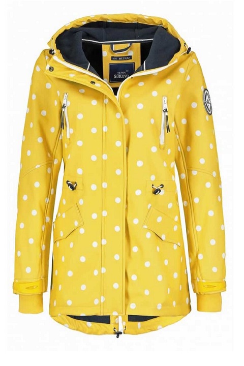 Sublevel kabát női softshell allover print, yellow, S