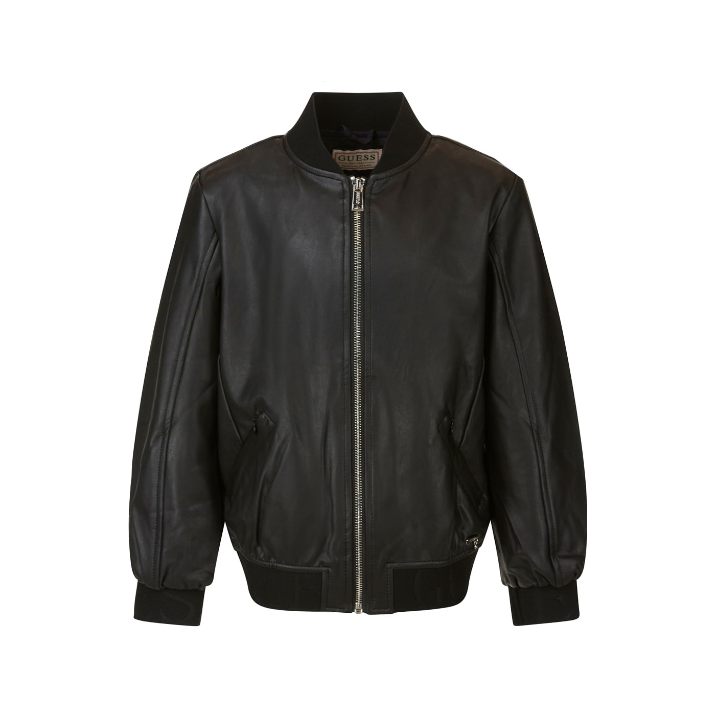 Geaca ecopiele fete, Guess Kids, negru, Negru