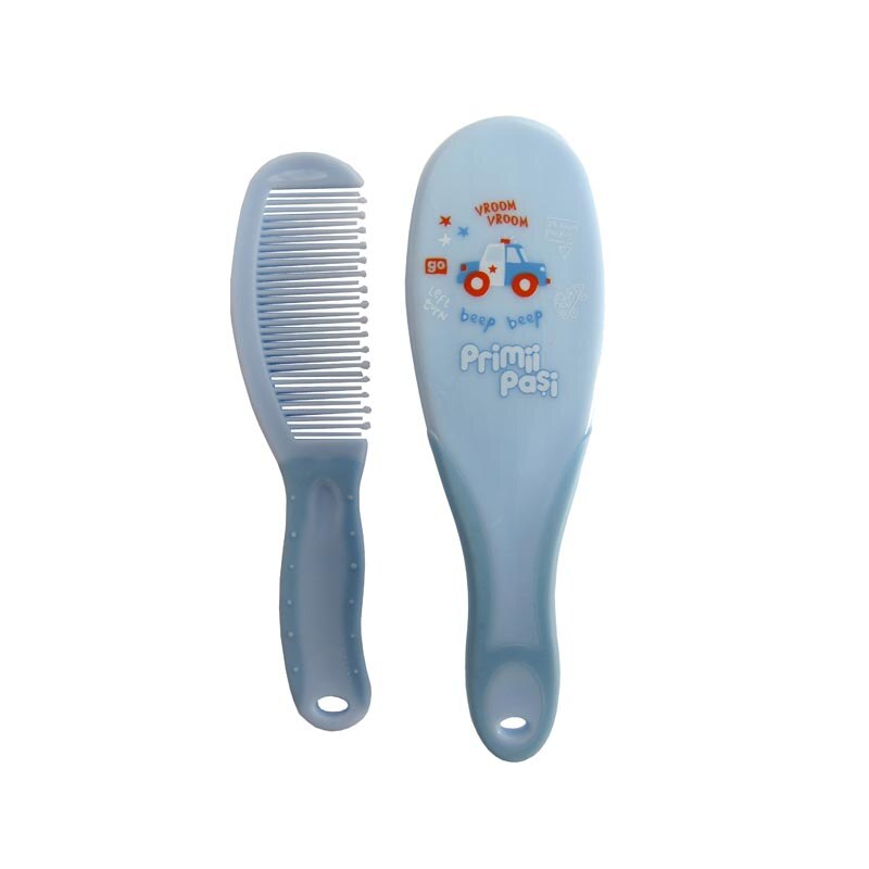 Set Perie si Pieptan, Primii Pasi, baieti, bleu