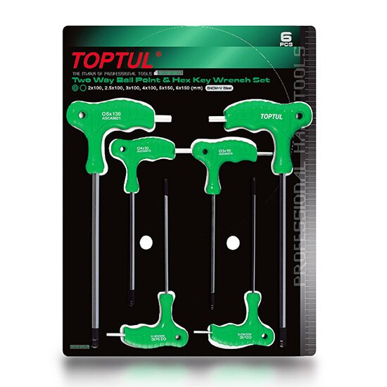 Set 6 chei imbus maner tip T 2-5mm Toptul