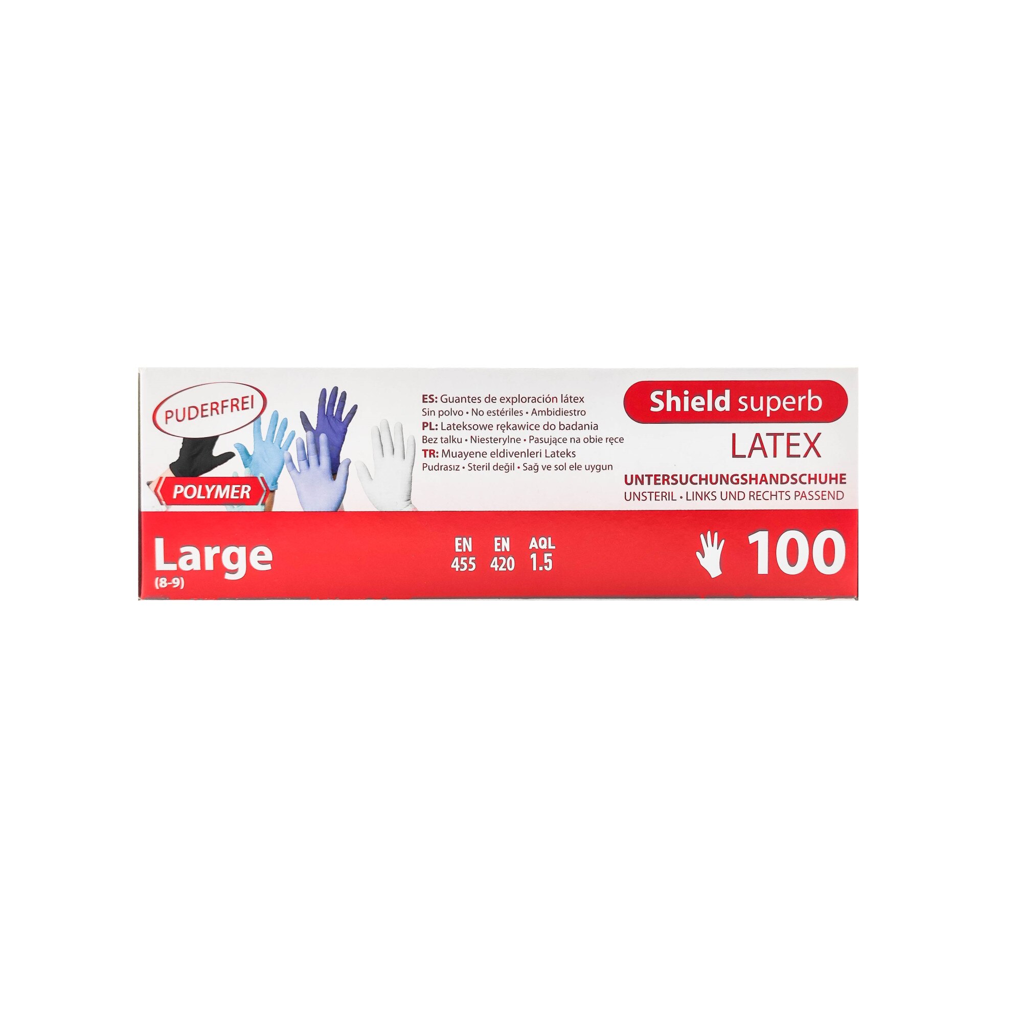 Manusi latex polymer nepudrate marimea L, 100 bucati