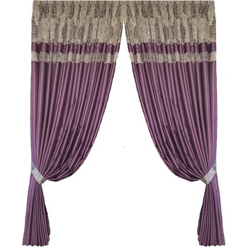 Set 2 draperii DECORINT pe rejansa (DR.52), mov uni, model baroc, 300x250cmx2 buc Set 2 draperii DECORINT pe rejansa (DR.52), mov uni, model baroc, 300x250cmx2 buc
