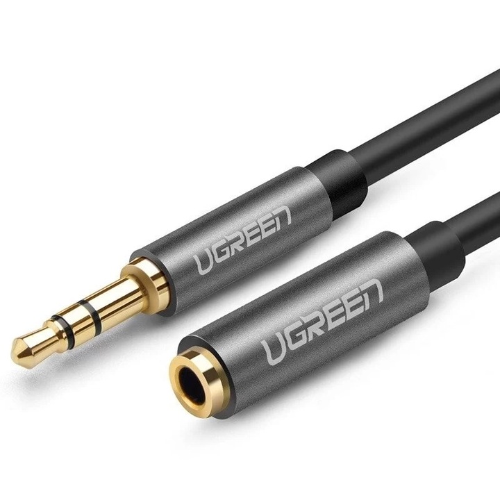 Extensie audio cu mufa AUX UGREEN AV118 3,5 mm 5m (negru)