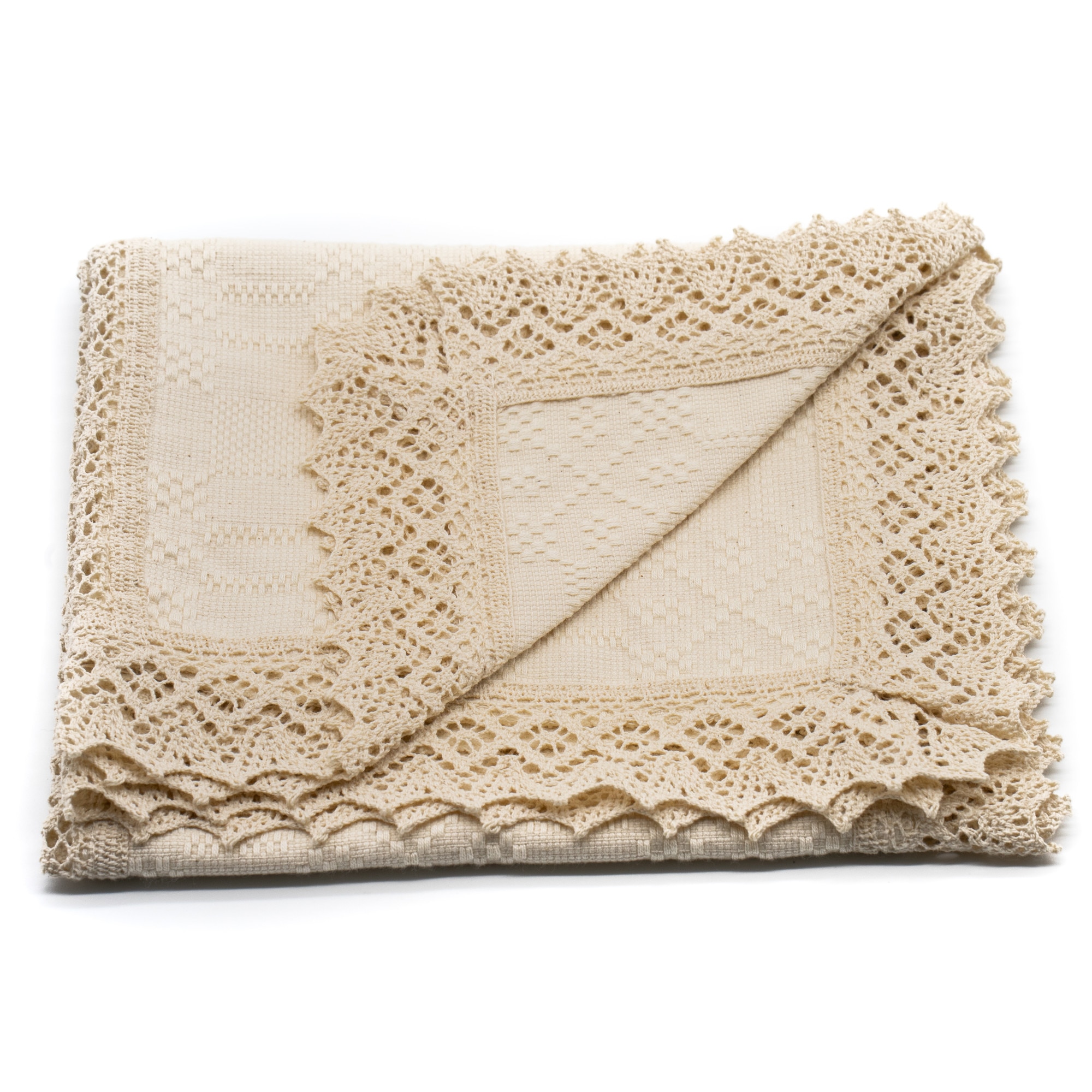 Fata de masa traditionala, crem, dimensiune 75x45 cm, dreptunghiulara