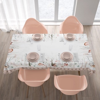 Fata de masa bumbac 100% cu motive de Craciun 140x220 cm, Club Cotton, Foyer Fata de masa bumbac 100% cu motive de Craciun 140x220 cm, Club Cotton, Foyer