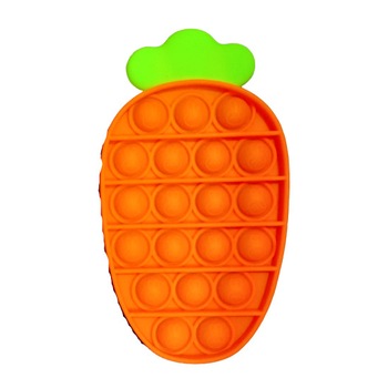 Joc POP IT morcov, portocaliu din silicon, 15 cm Joc POP IT morcov, portocaliu din silicon, 15 cm