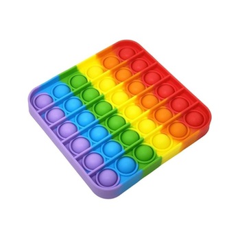 Jucarie antistres din silicon, Pop it now, forma patrat Multicolor, 13 cm Jucarie antistres din silicon, Pop it now, forma patrat Multicolor, 13 cm