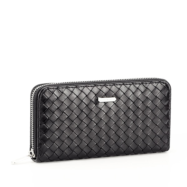 Portofel negru cu model impletit Ruxandra Negru