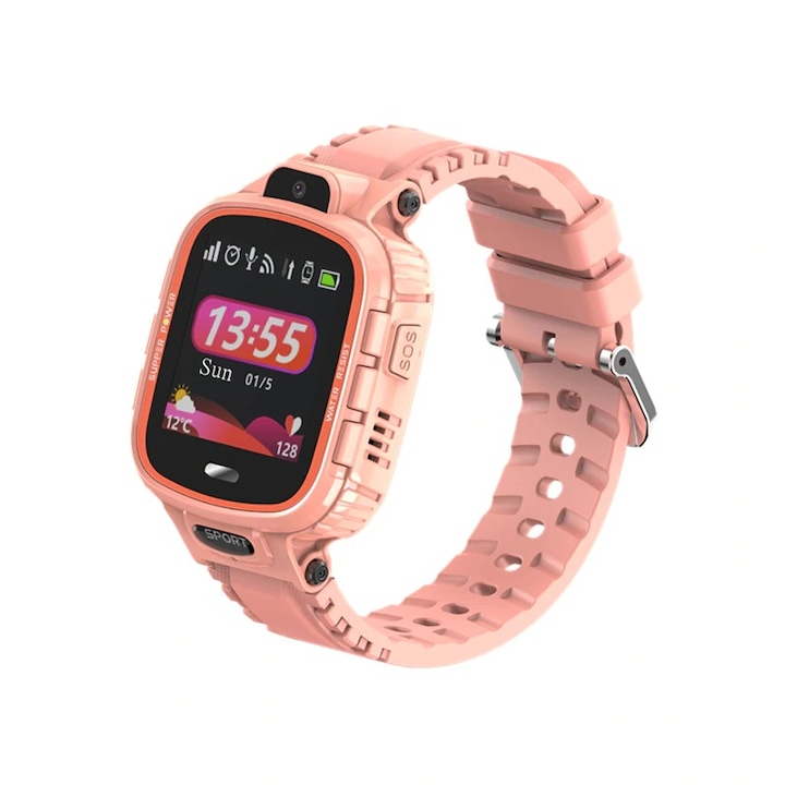 Детски Смарт часовник NUBKI TP36, Сим карта и камера, GPS+LBS Tracking, Wi-Fi, Водоустойчивост IP67, Розов