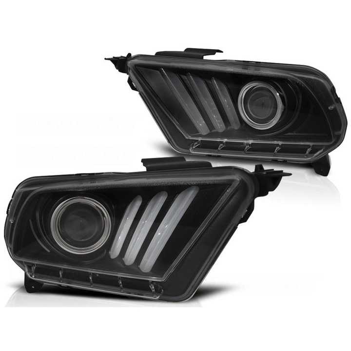 Ford Mustang V 2010-2013 Fekete Tube Light Első Lámpa