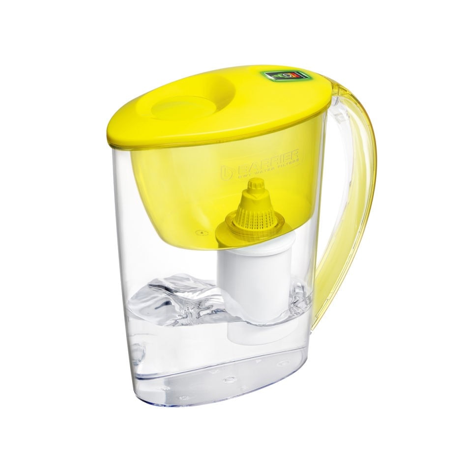 Cana filtranta apa potabila Barrier galbena, cu carbune activ, capacitate 2.5L volum filtrare pana la 350L