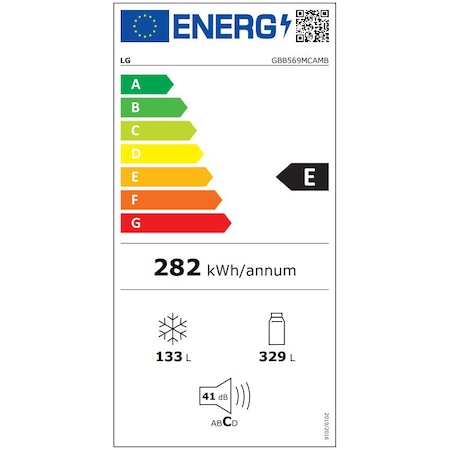 Combina frigorifica LG GBB569MCAMB, 451 Litri, Clasa E, No Frost, No Frost, Compresor Smart Inverter, Door Cooling, Fresh balancer, ThinQ WiFi, H 185 cm, Negru
