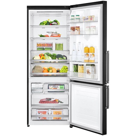 Хладилник с фризер LG GBB569MCAMB, 451 л, Клас E, No Frost, No Frost, Компресор Smart Inverter, Door Cooling, Fresh balancer, ThinQ WiFi, H 185 см, Черен
