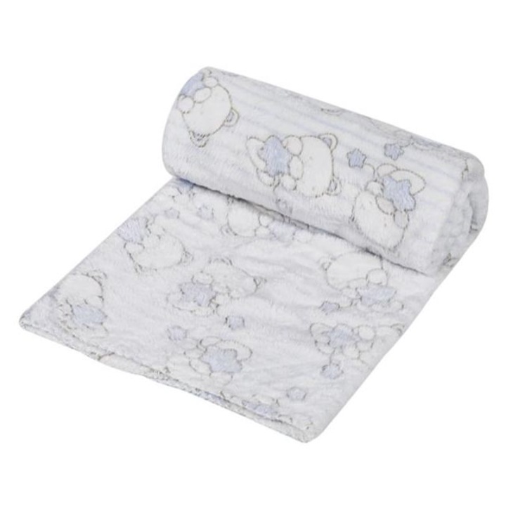 Oдеяло за бебета Baby Care, Полар, Мечета, 100х75с, Син