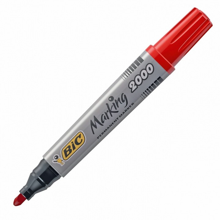 Перманентен маркер BIC MARKING™ 2000, объл връх, 5.0 мм, червен