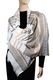 Дамски шал, бяло/бежово, абстрактен десен, размер 70/180см