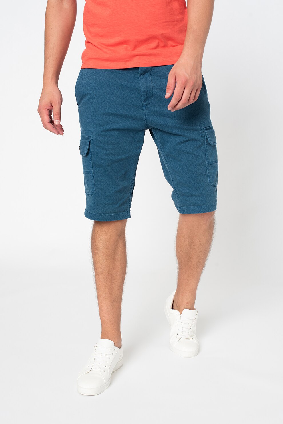 Tom Tailor, Bermude cargo regular- slim fit Josh, Albastru inchis