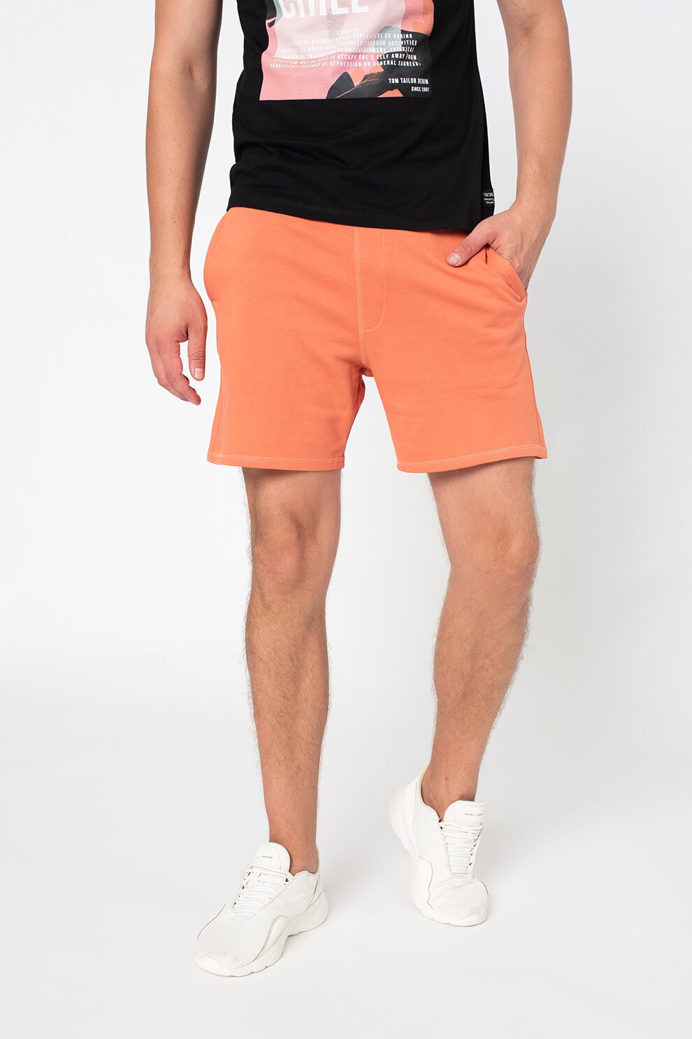 Tom Tailor, Pantaloni scurti din jerseu cu snur, Oranj