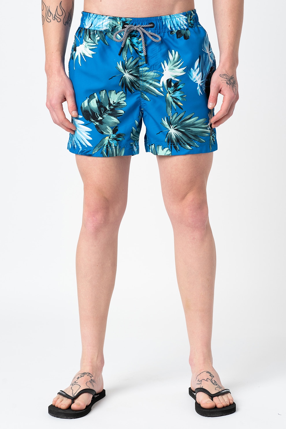 SUPERDRY, Pantaloni scurti de baie Super 5S Beach Volley, Albastru/Verde