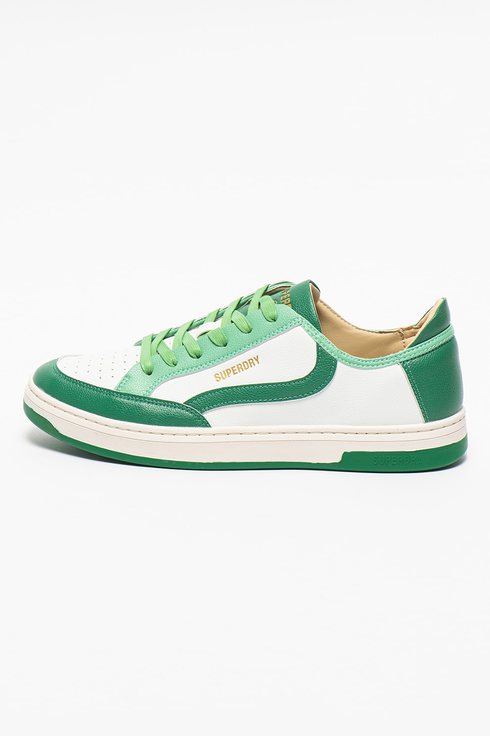 SUPERDRY, Pantofi sport de piele ecologica cu model colorblock Basket Lux