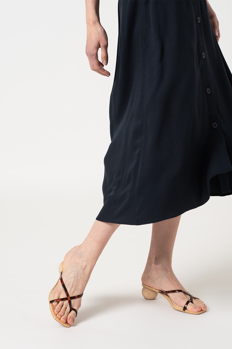 Tom Tailor, Fusta midi evazata, Bleumarin